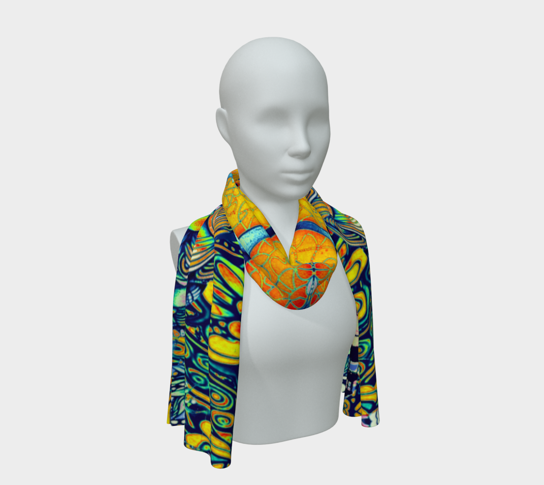 Lighthouse Zentangle silk scarf